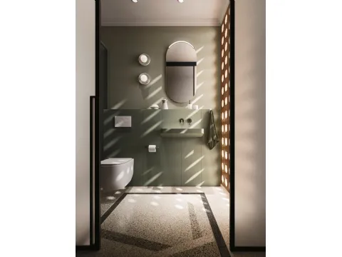 Meuble de salle de bain au sol gain de place Over 02 d'