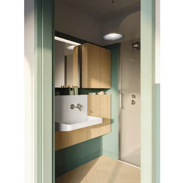 Meuble de salle de bain gain de place Over 07 en chêne d