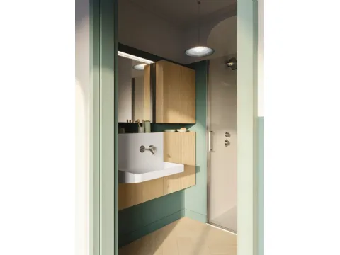Meuble de salle de bain gain de place Over 07 en chêne d