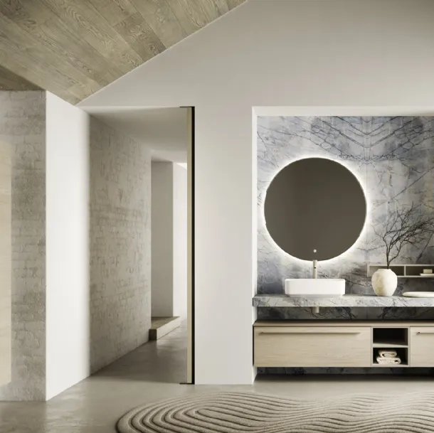 Meuble de salle de bain suspendu Sky Liscio 34