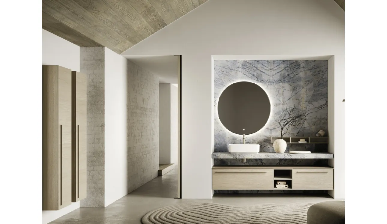 Meuble de salle de bain suspendu Sky Liscio 34