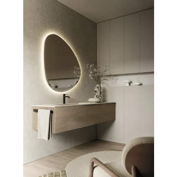 Meuble de salle de bain suspendu Sky Liscio 35