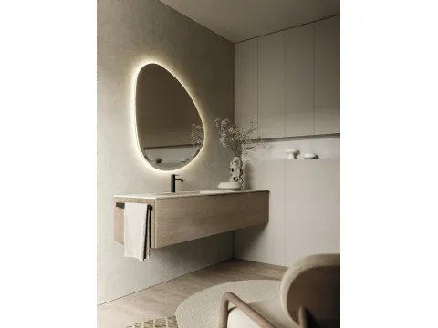 Meuble de salle de bain suspendu Sky Liscio 35