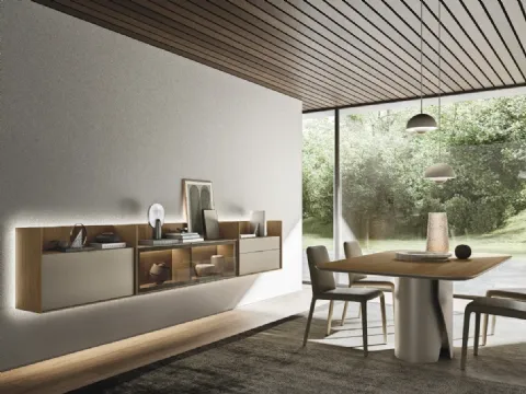 Meuble suspendu Cabaret One 03 en matériau et bois de Sangiacomo