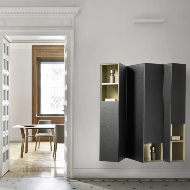 Meuble suspendu Domino Clino en chêne de Sangiacomo