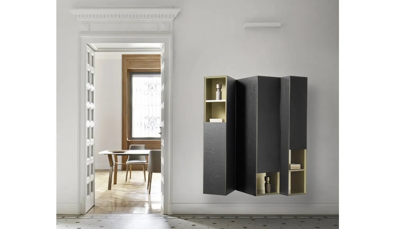 Meuble suspendu Domino Clino en chêne de Sangiacomo