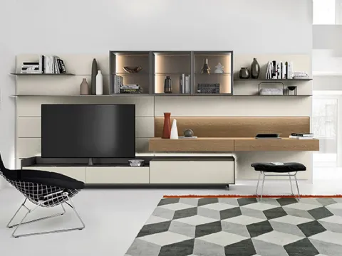 Mur équipé Cabaret Step de Sangiacomo