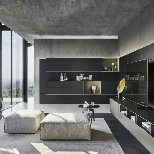 Mur équipé Domino Boiserie 06 de Sangiacomo