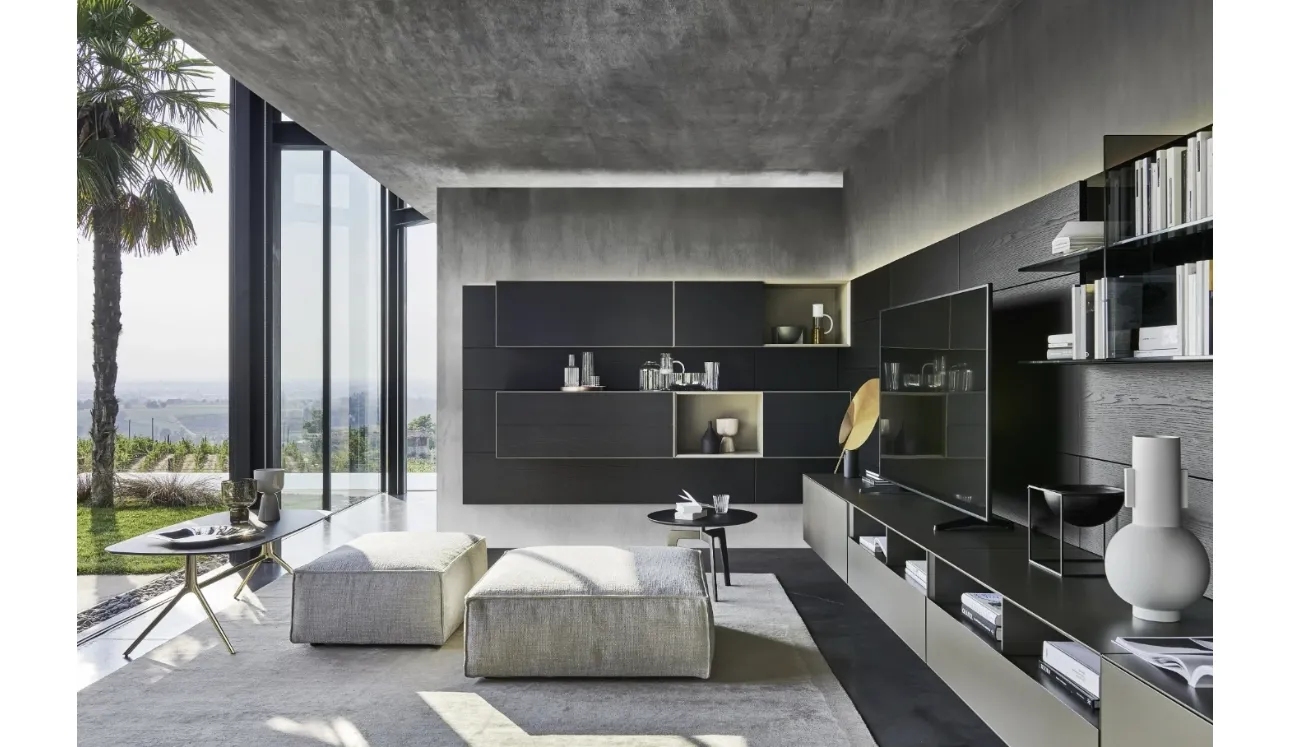 Mur équipé Domino Boiserie 06 de Sangiacomo