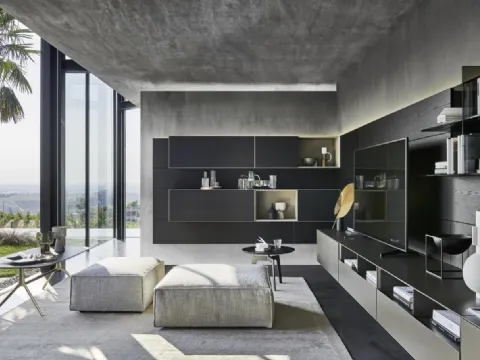 Mur équipé Domino Boiserie 06 de Sangiacomo