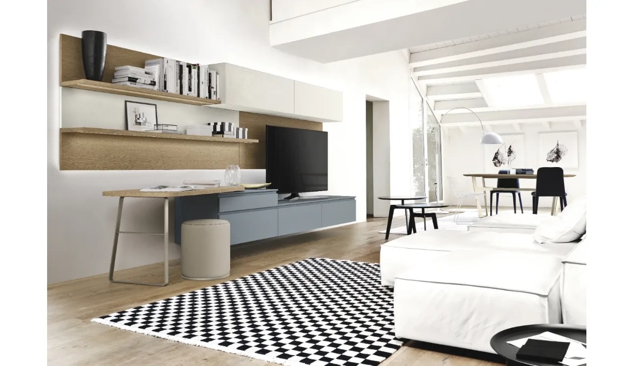 Mur équipé Lampo 004 laqué par Sangiacomo