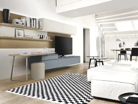 Mur équipé Lampo 004 laqué par Sangiacomo