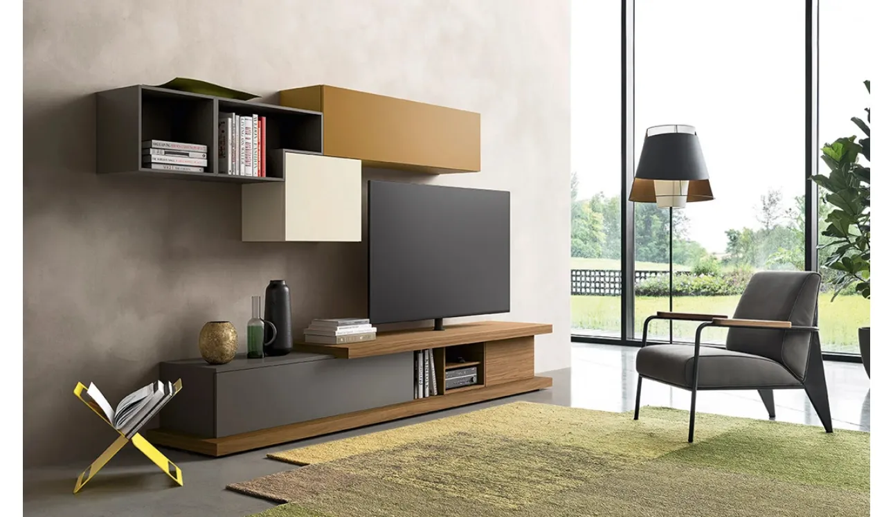 Le mur équipé Lampo 055 de Sangiacomo.