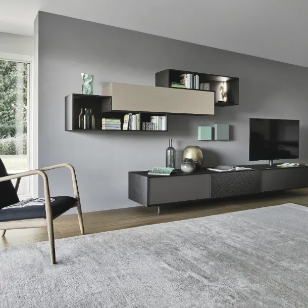 Meuble mural modulaire Lampo Riquadri 033 de Sangiacomo