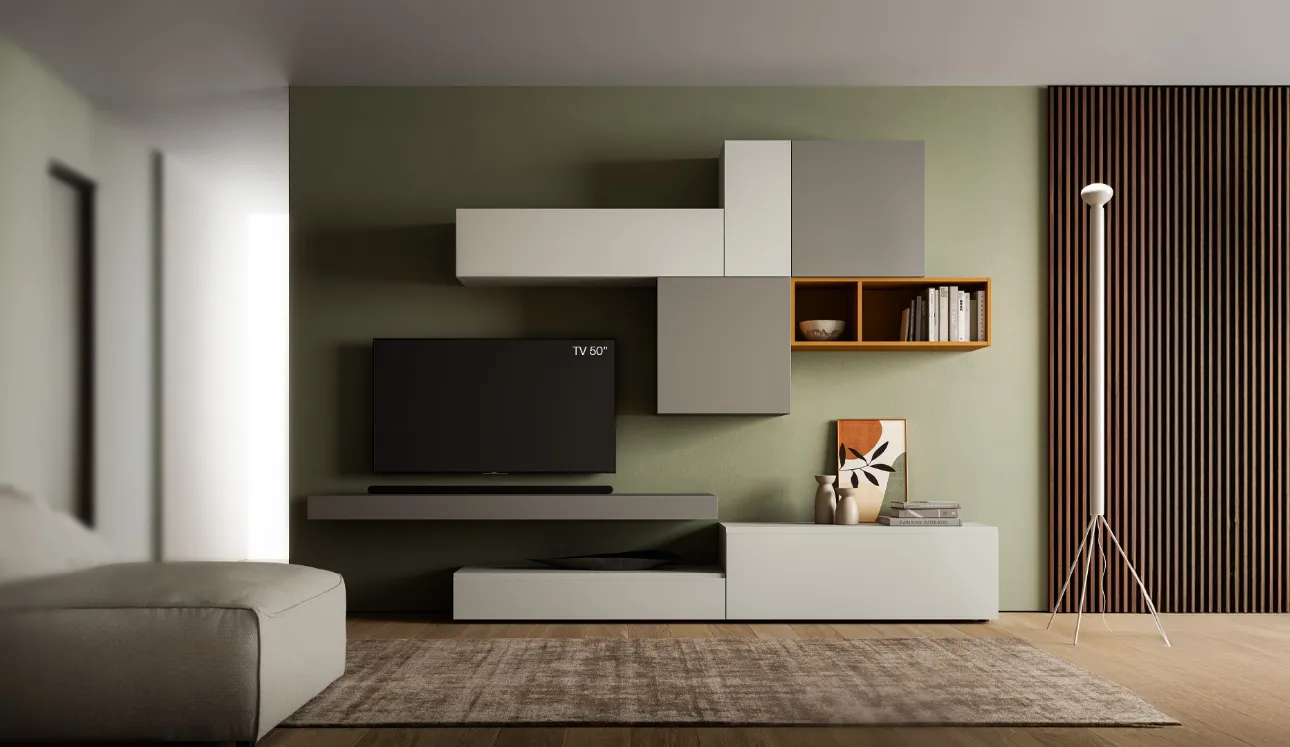 Meuble TV mural Pratico PTG411 de SantaLucia