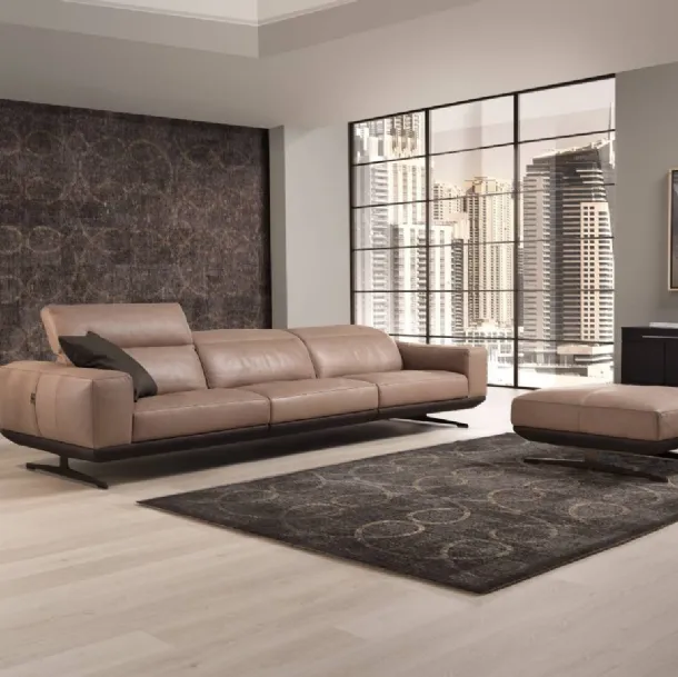 Canapé linéaire en cuir Gloria d'Egoitaliano