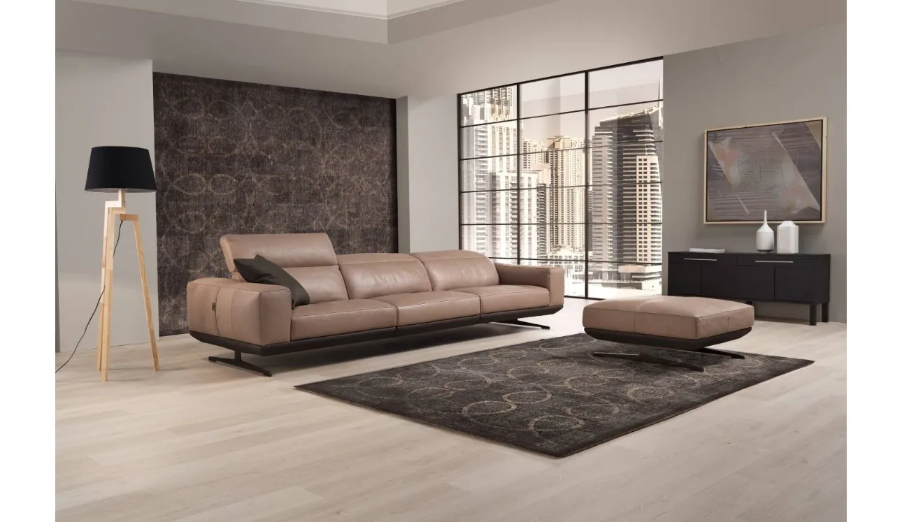 Canapé linéaire en cuir Gloria d'Egoitaliano