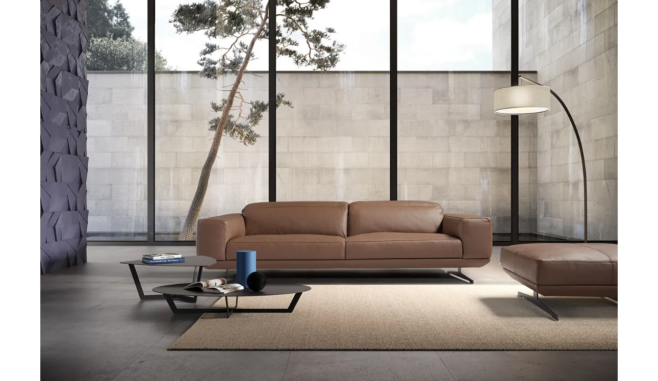 Canapé linéaire en cuir Gloria d'Egoitaliano