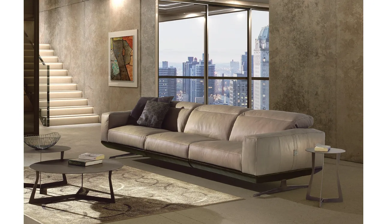 Canapé linéaire en cuir Gloria d'Egoitaliano