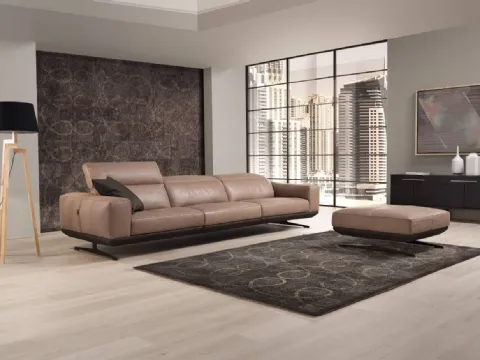 Canapé linéaire en cuir Gloria d'Egoitaliano